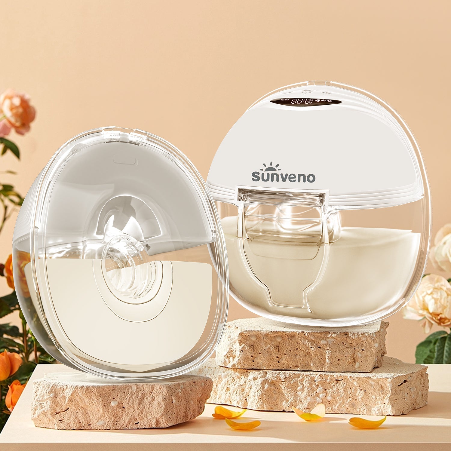 SUNVENO Hands-Free Wearable Electric Breast Pump Set